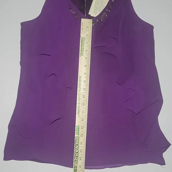 M M Couture Womens Beaded V - Neck Lined Tank Top New with Tags Size Small - Picture 10 of 15